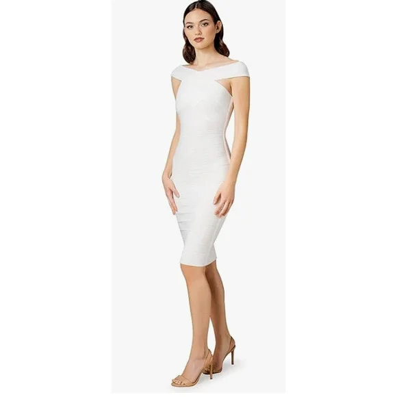 off shoulder bodycon dress white Buy Nuon White Off-Shoulder Bodycon Dress from Westside main image 0